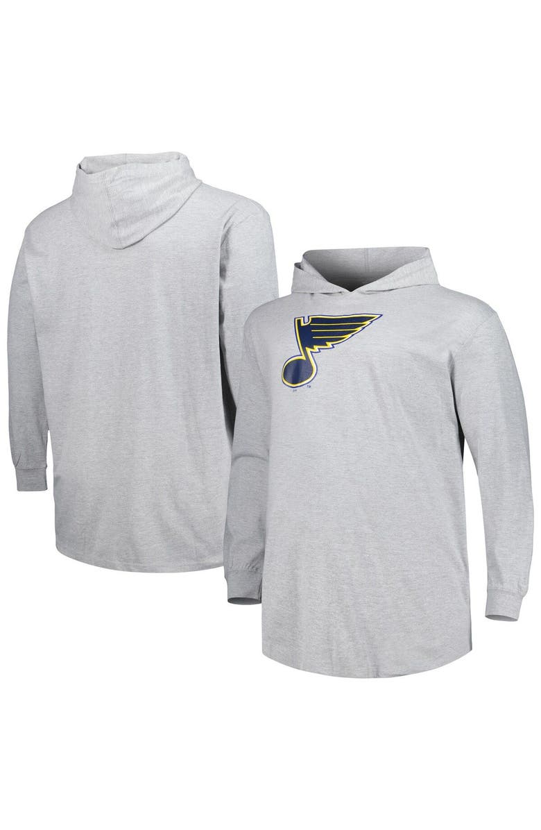PROFILE Men's Heather Gray St. Louis Blues Big & Tall Pullover Hoodie, Main, color, Heather Gray