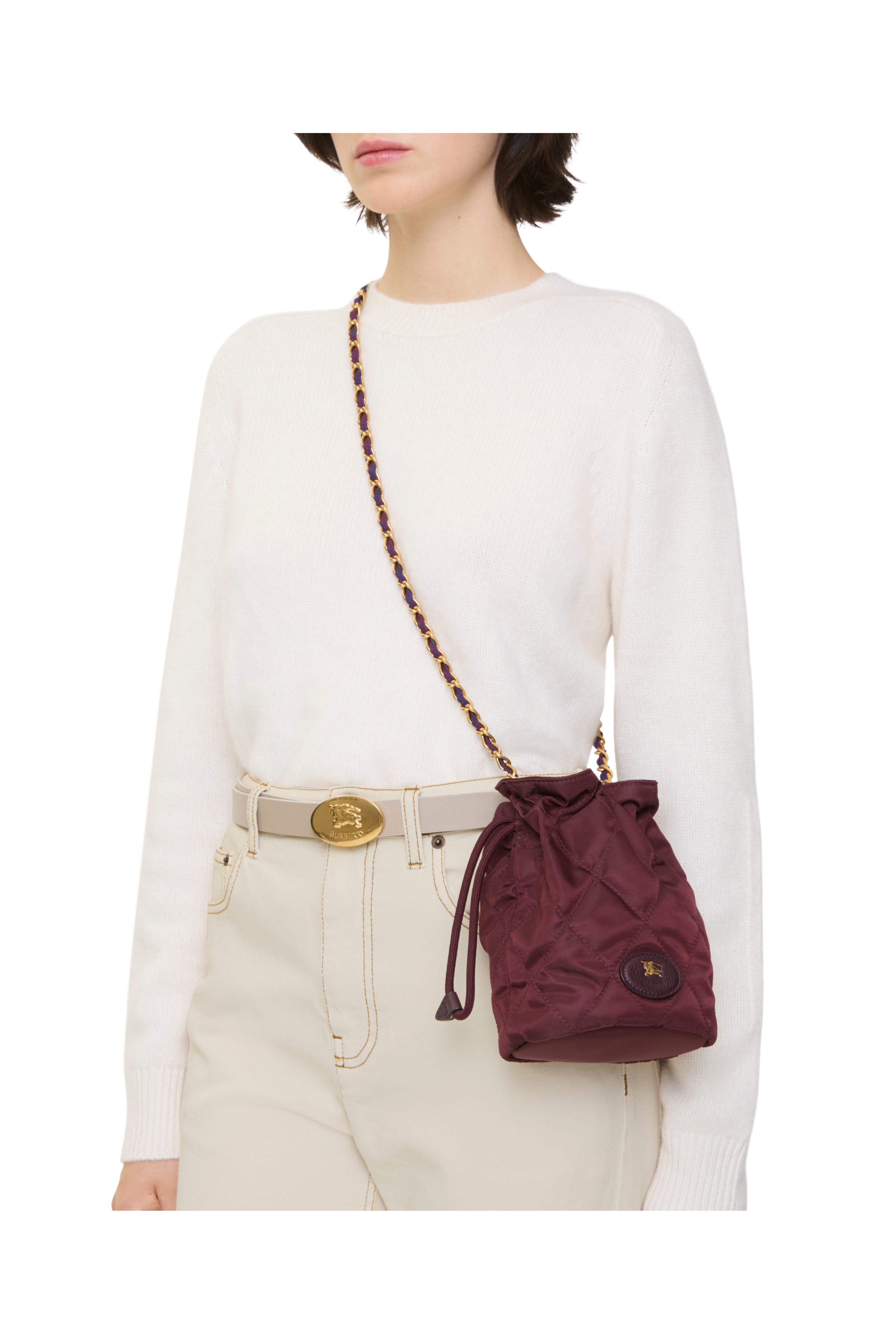 Burberry Reversible Horseshoe Chain Pouch, Alternate, color, Sash Purple