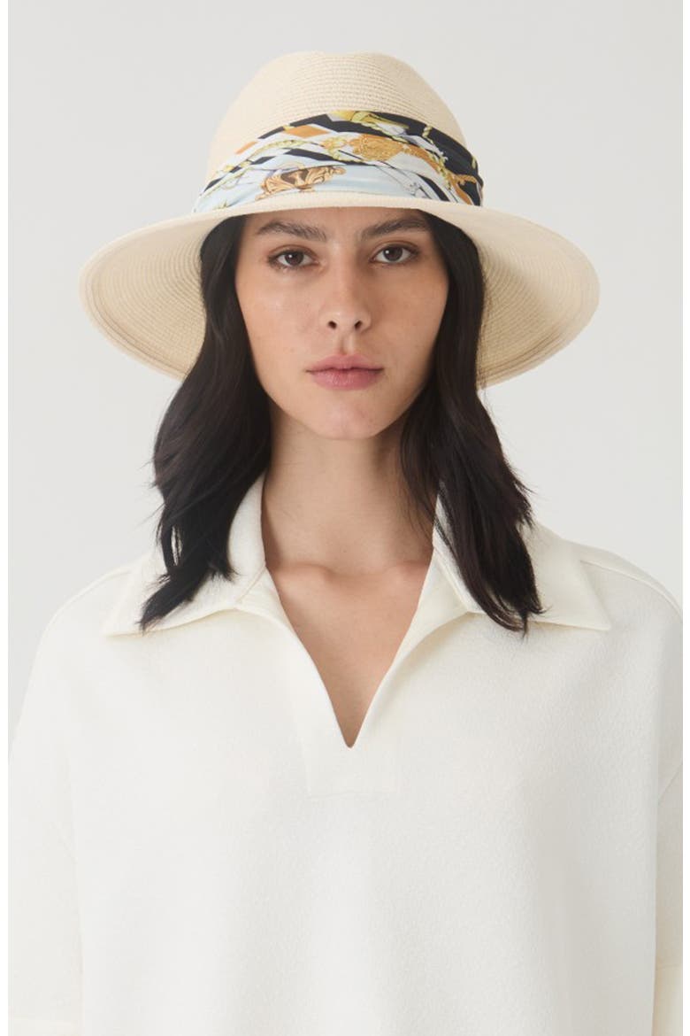 Courtney Straw Fedora, Alternate, color, IVORY