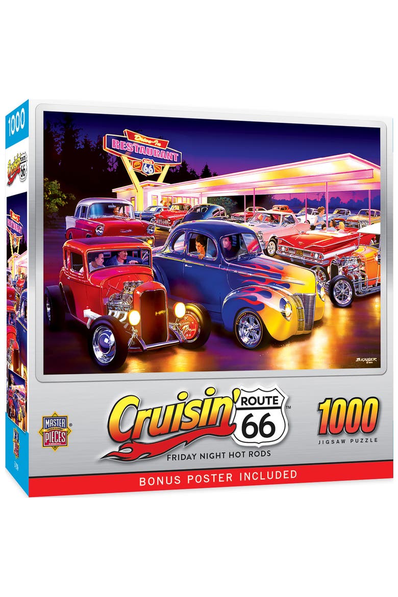 Friday Night Hot Rods 1000 Piece Puzzle, Main, color, Multicolor
