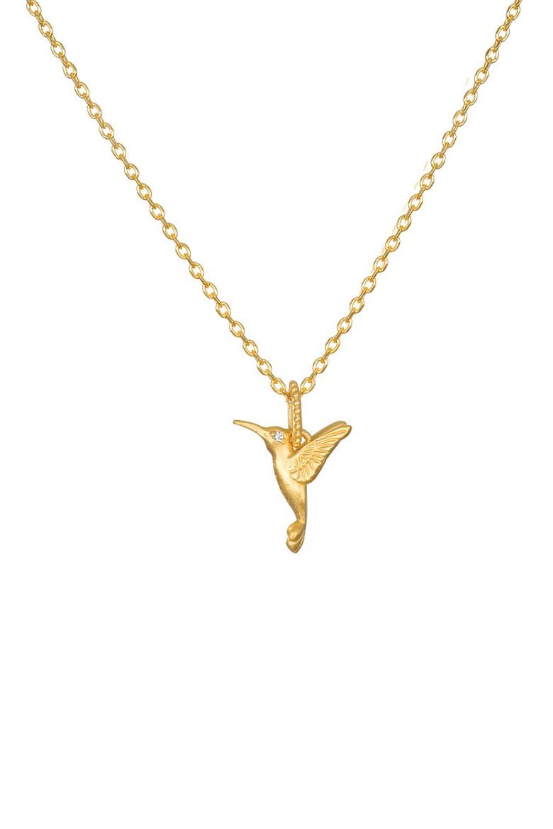 Loving Devotion Hummingbird Necklace, Main, color, Gold