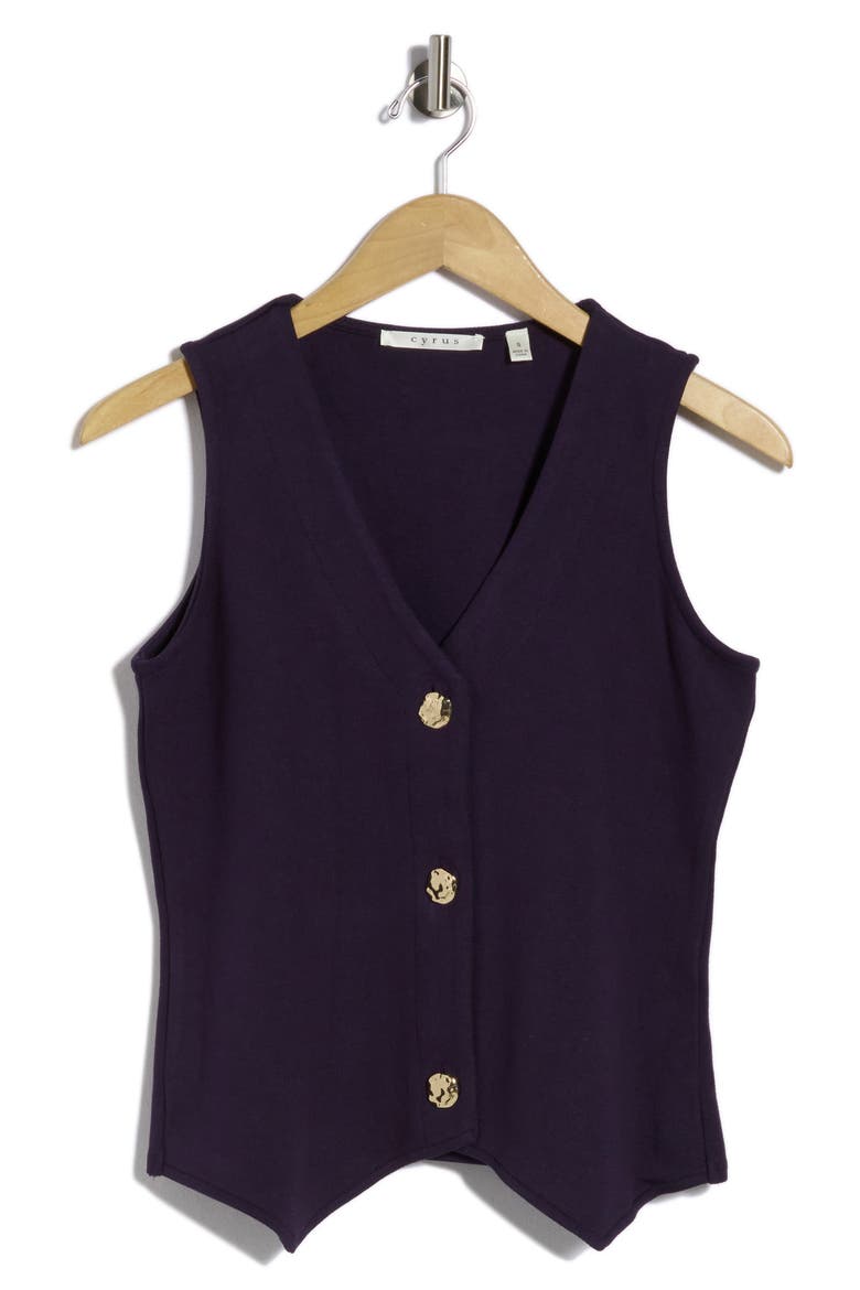 Milano Button Front Knit Vest, Main, color, ECLIPSE