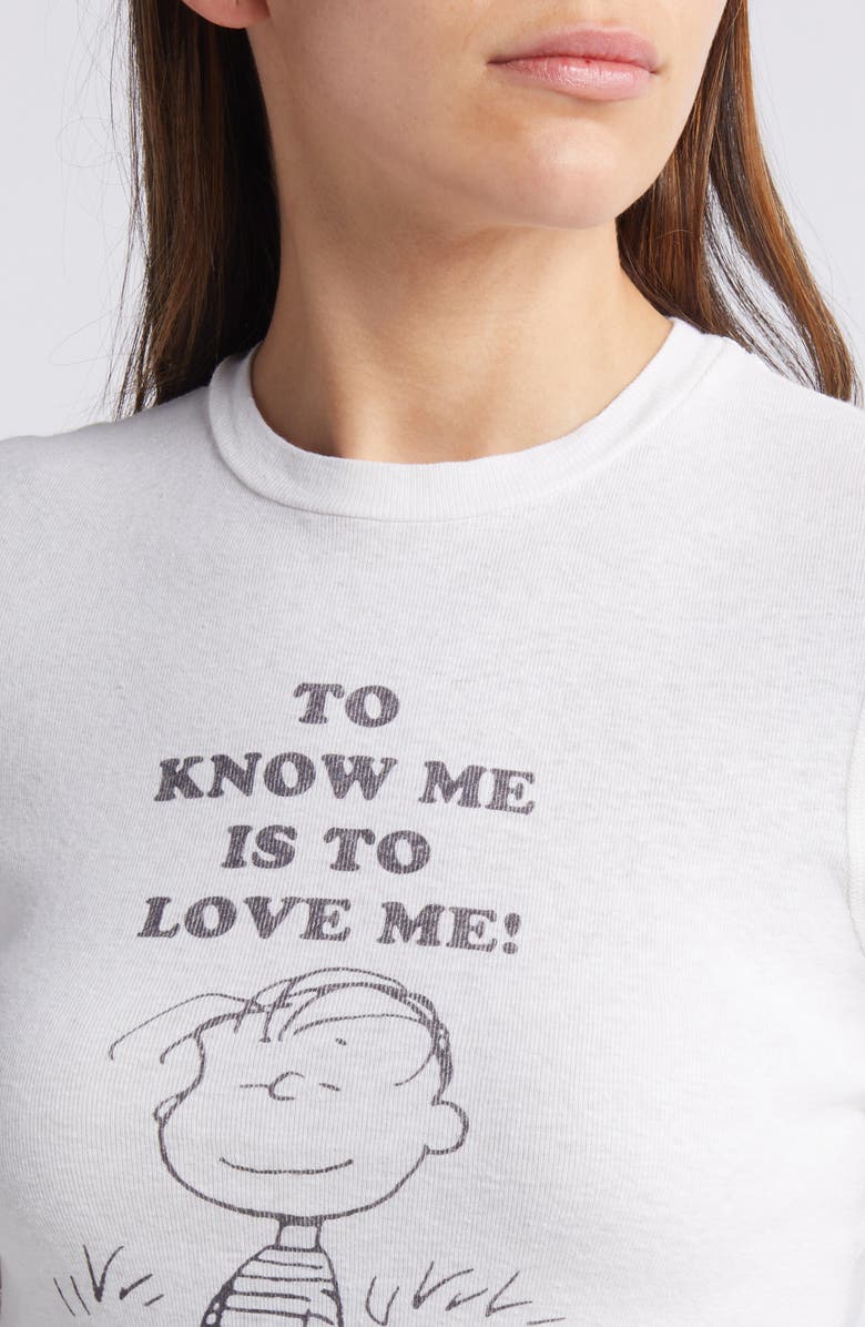 Re/Done '90s Linus Graphic Baby Tee, Alternate, color, Vintage White