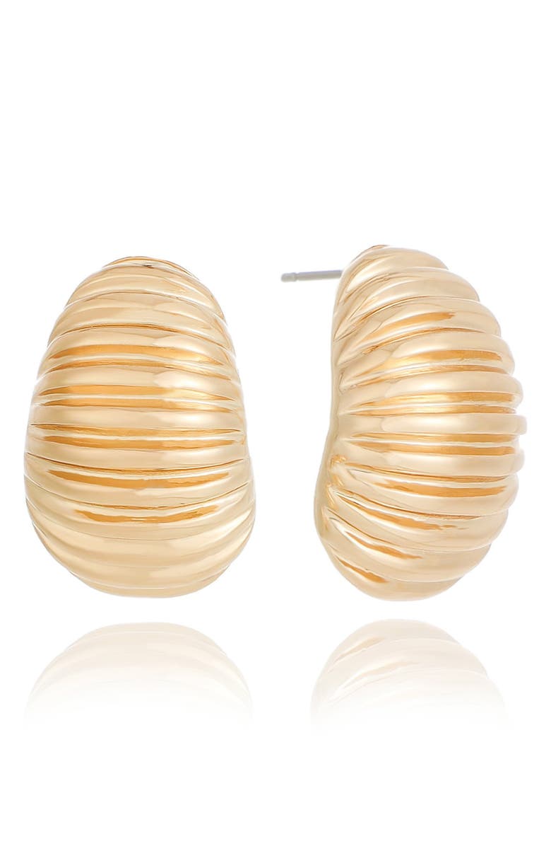 Ettika Caterpillar Stud Earrings, Alternate, color, Gold