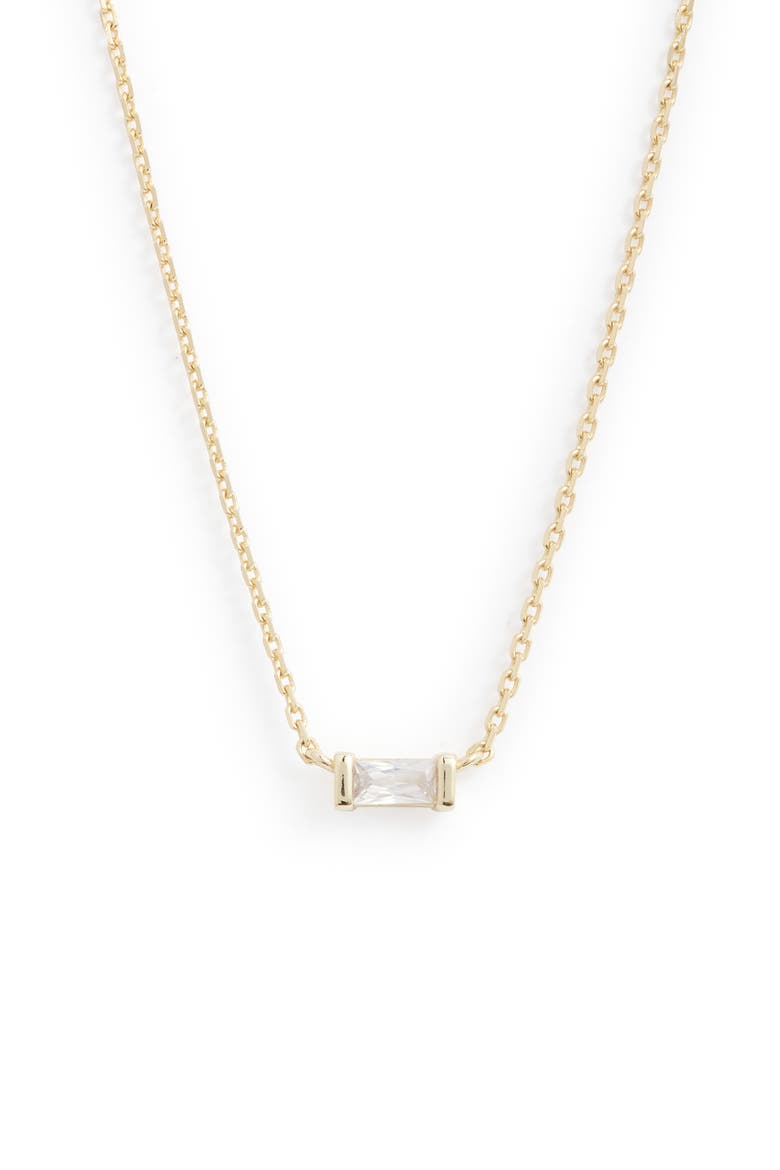 Juliette Cubic Zirconia Pendant Necklace, Main, color, GOLD WHITE CRYSTAL