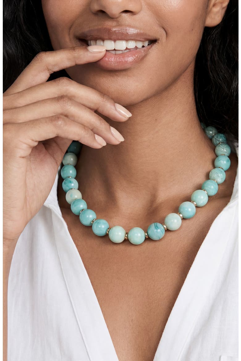 Stone Beaded Necklace, Alternate, color, TURQUOISE