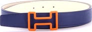 Pre-Owned Hermes Tonight Color Reversible Belt Leather Medium