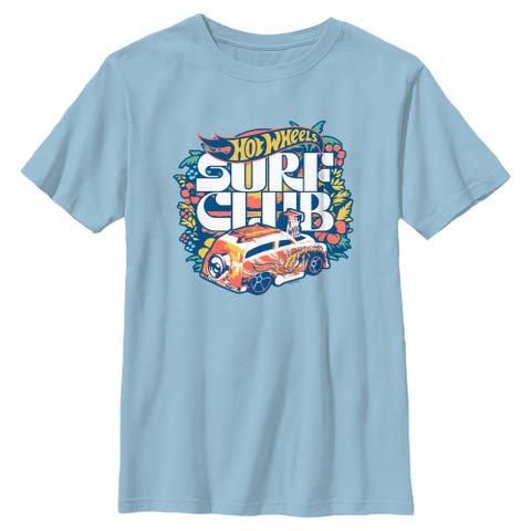 Boy's Hot Wheels Floral Surf Club Badge  Graphic T-Shirt