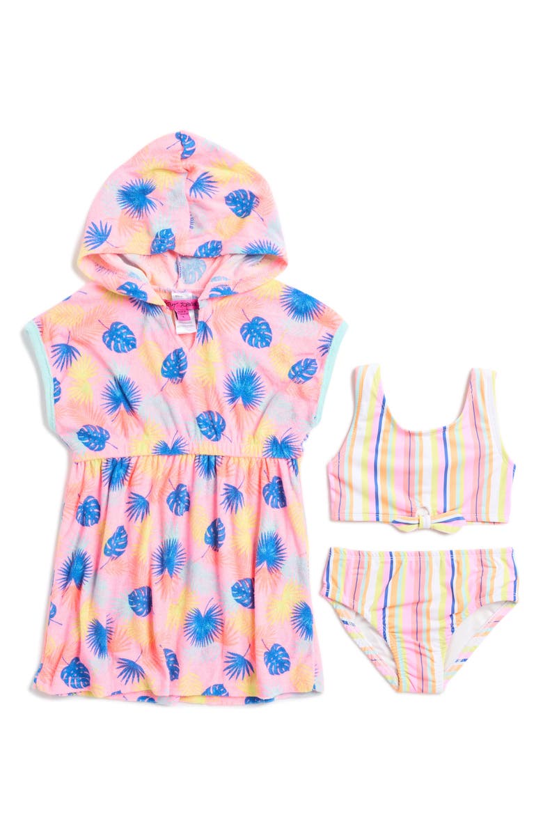 Betsey Johnson Kids' Swim Suit & Cover-Up Set, Main, color, 