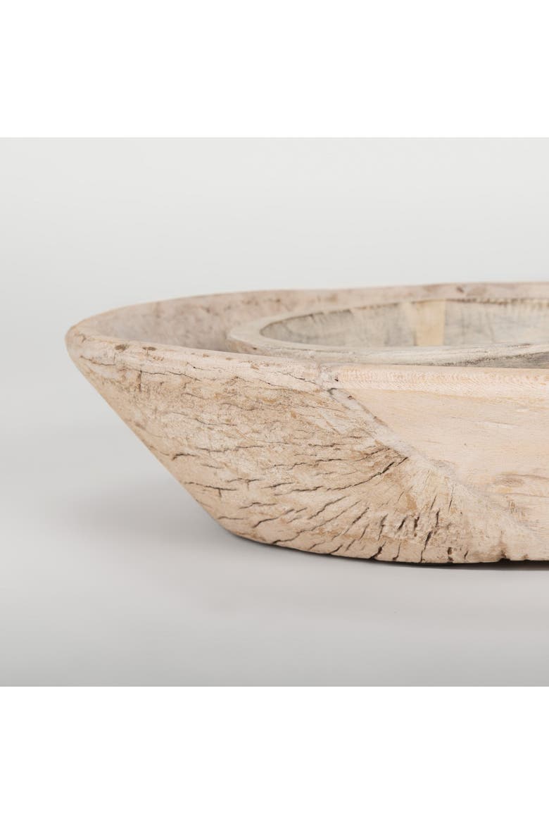 Nikita Set of 2 Reclaimed Wood Bowls, Alternate, color, White