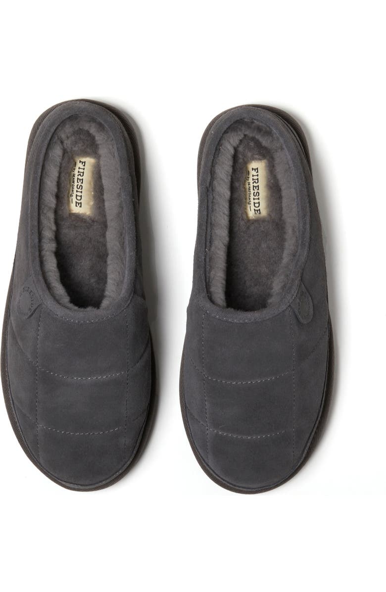 DEARFOAMS Fireside Grafton Quilted Genuine Shearling Clog Slipper, Alternate, color, Grey