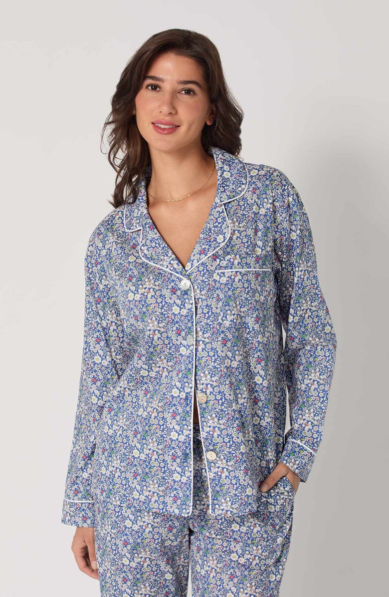BedHead Pajamas Floral Print Long Sleeve Cotton Jersey Pajamas, Alternate, color, Junes Meadow
