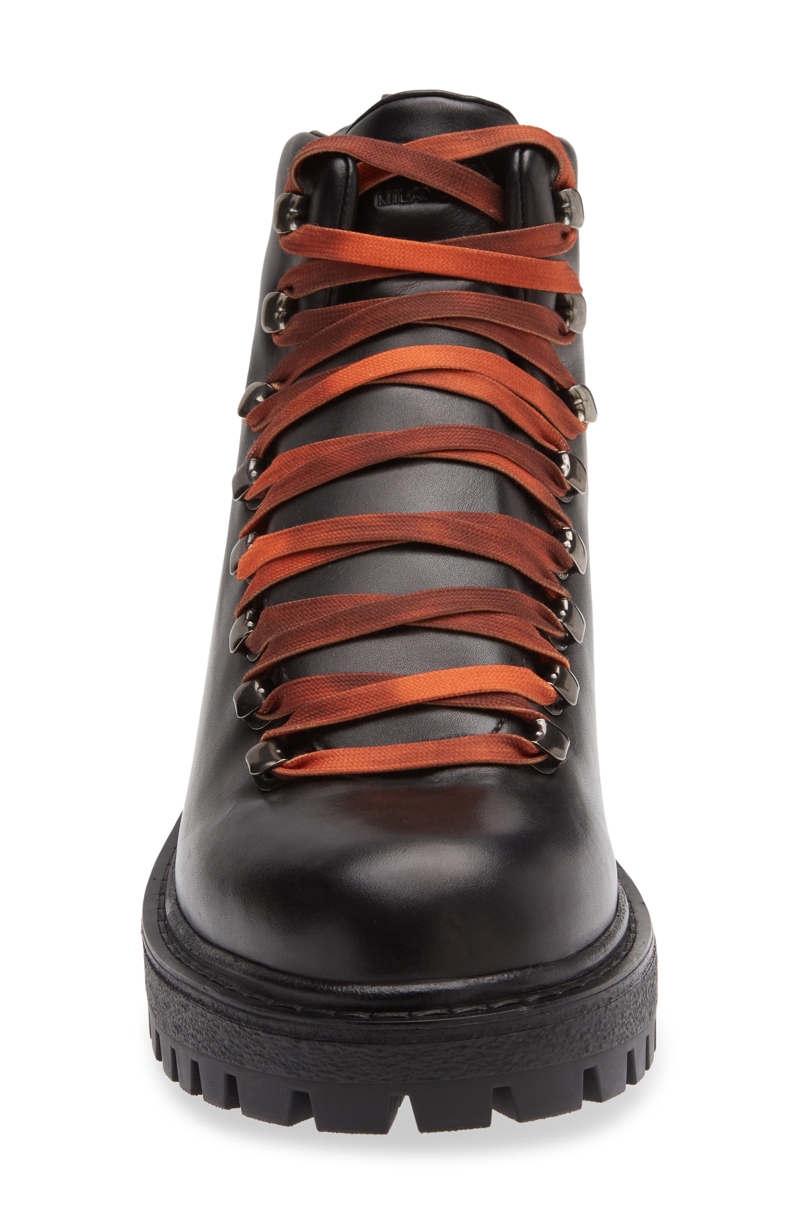 St Moritz Leather Combat Boot, Alternate, color, NERO