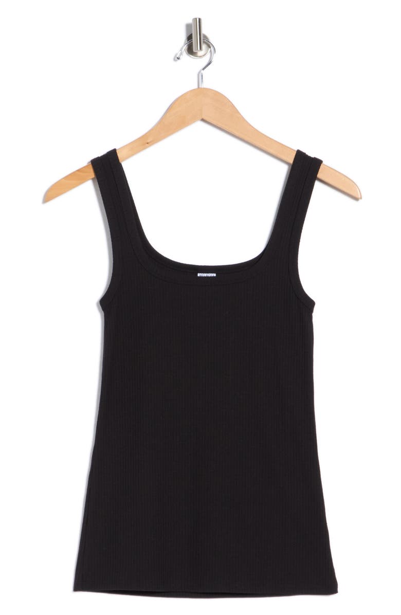 Melrose and Market Rib Tank Top, Main, color, Black
