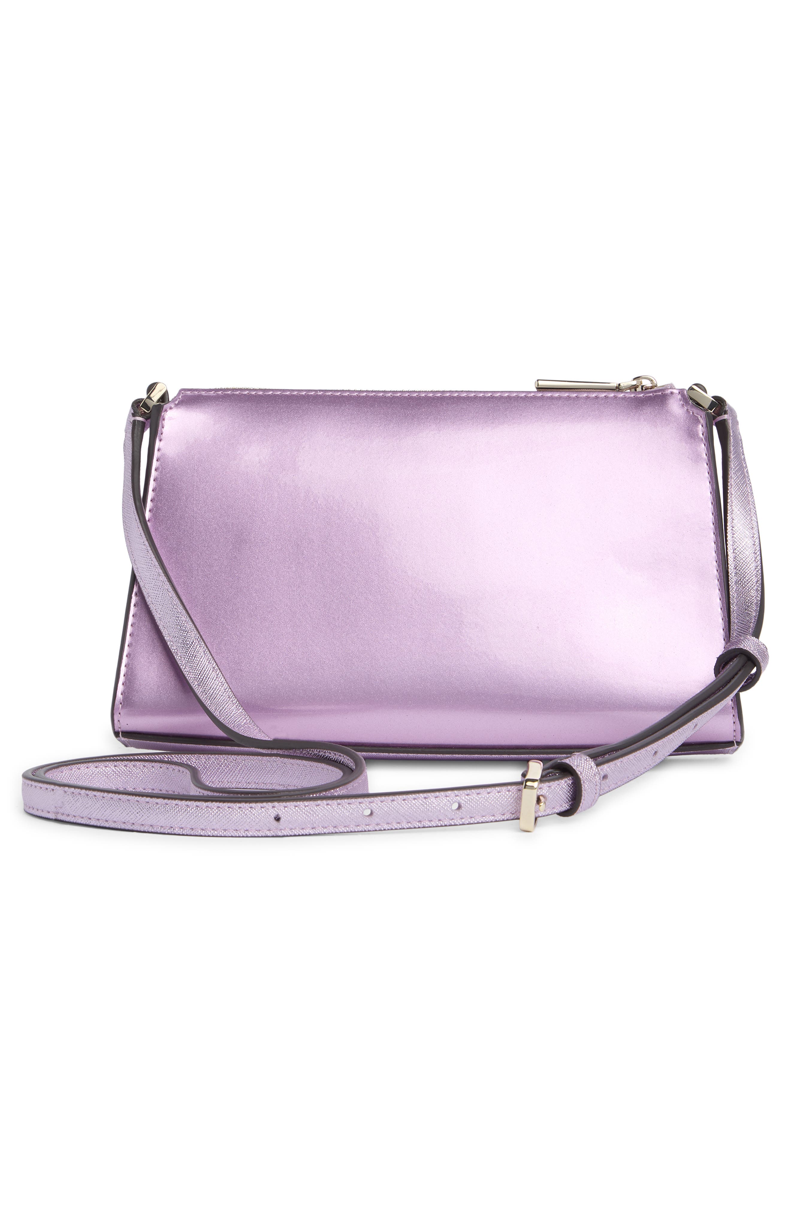 Kate Spade New York kenzie patent fabric mini crossbody bag, Alternate, color, Quartz Pink