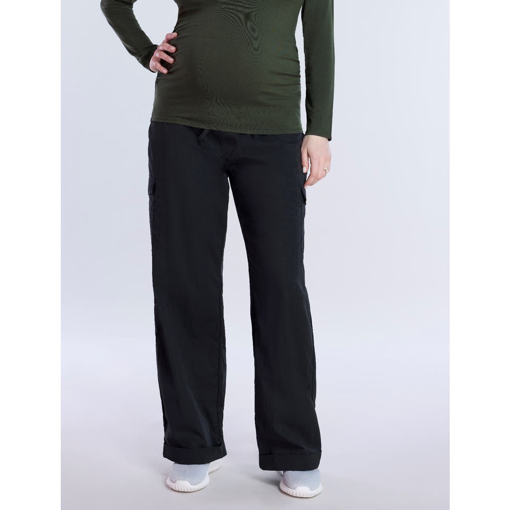 Motherhood Maternity Under The Belly Utility Cargo Relaxed Fit Pant In Black