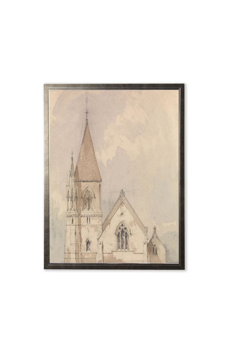 Antique Curiosities Cathedral Painting Print in Silver Frame, Main, color, Multi