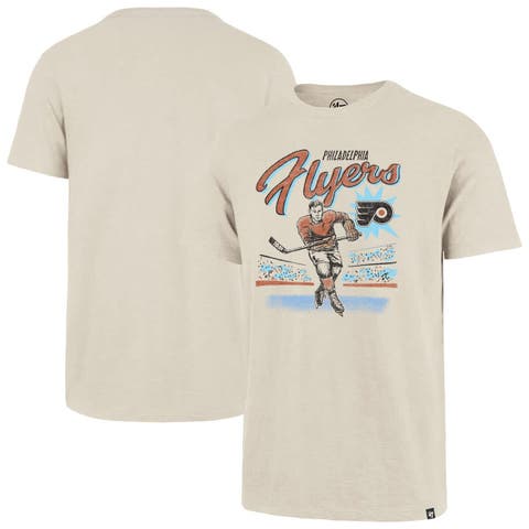Men's '47  Natural Philadelphia Flyers Hockey Player Golden Age Scrum T-Shirt