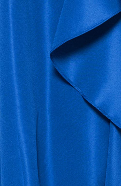 Betsy & Adam Plus Size Long-sleeve Tie-waist Long Dress In Blue
