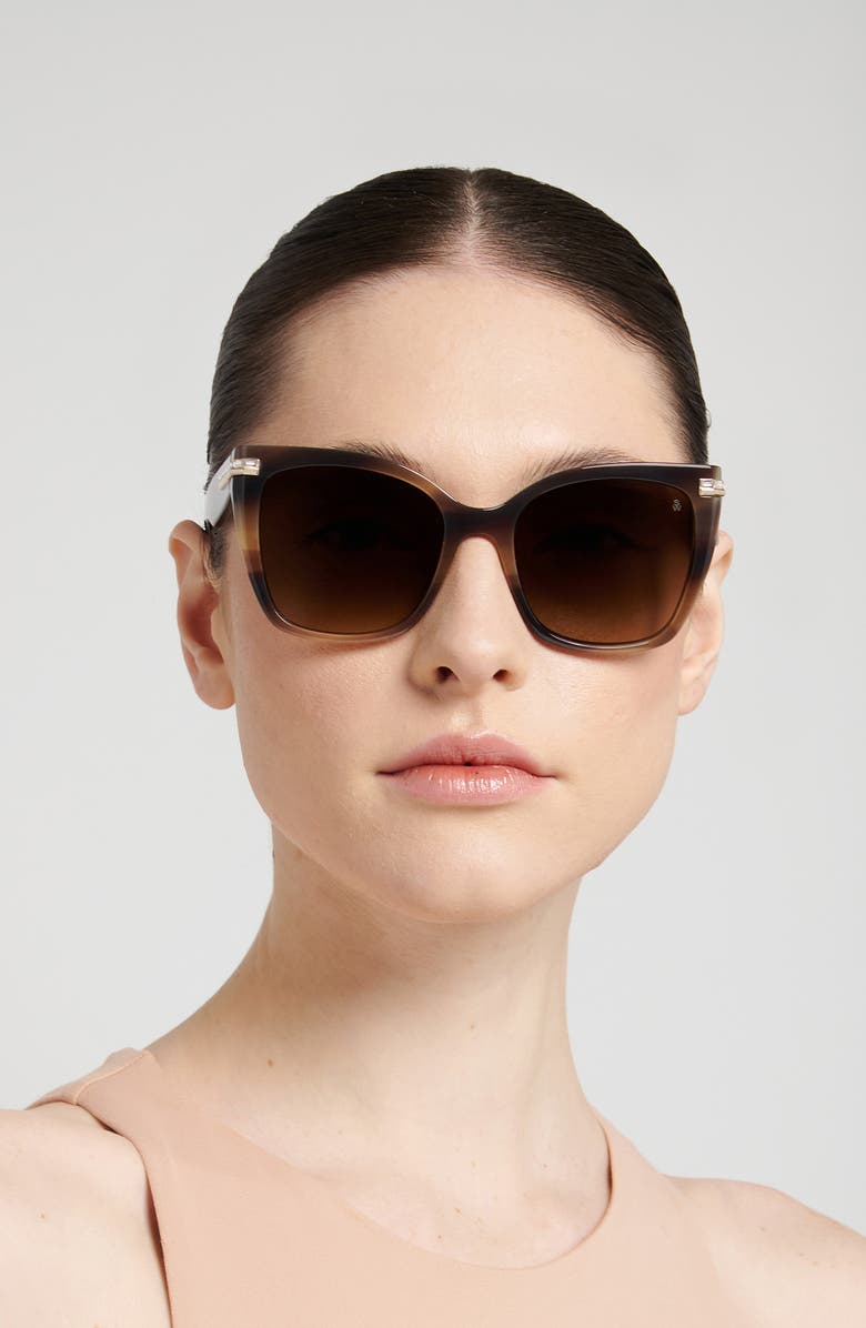 Stuart Weitzman 55mm Square Sunglasses, Alternate, color, Havana Brown/ Brown