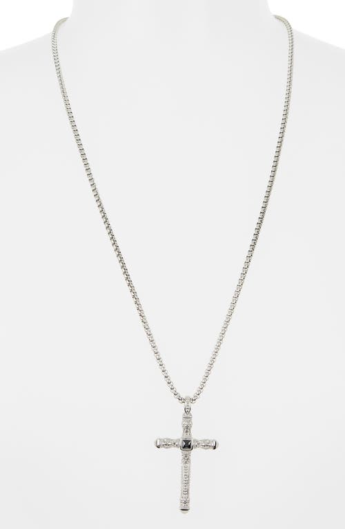 American Exchange Cross Pendant Necklace In Silver