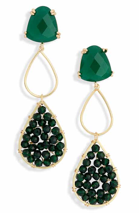 Crystal Link Drop Earrings