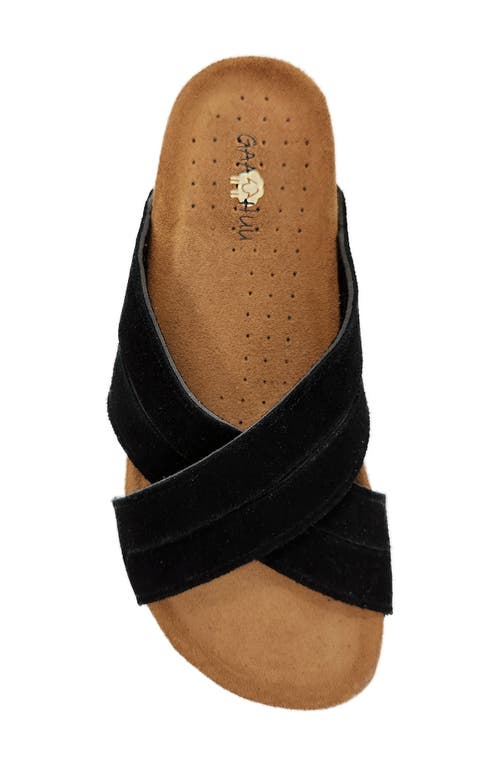 Gaahuu Crisscross Slide Sandal In Black