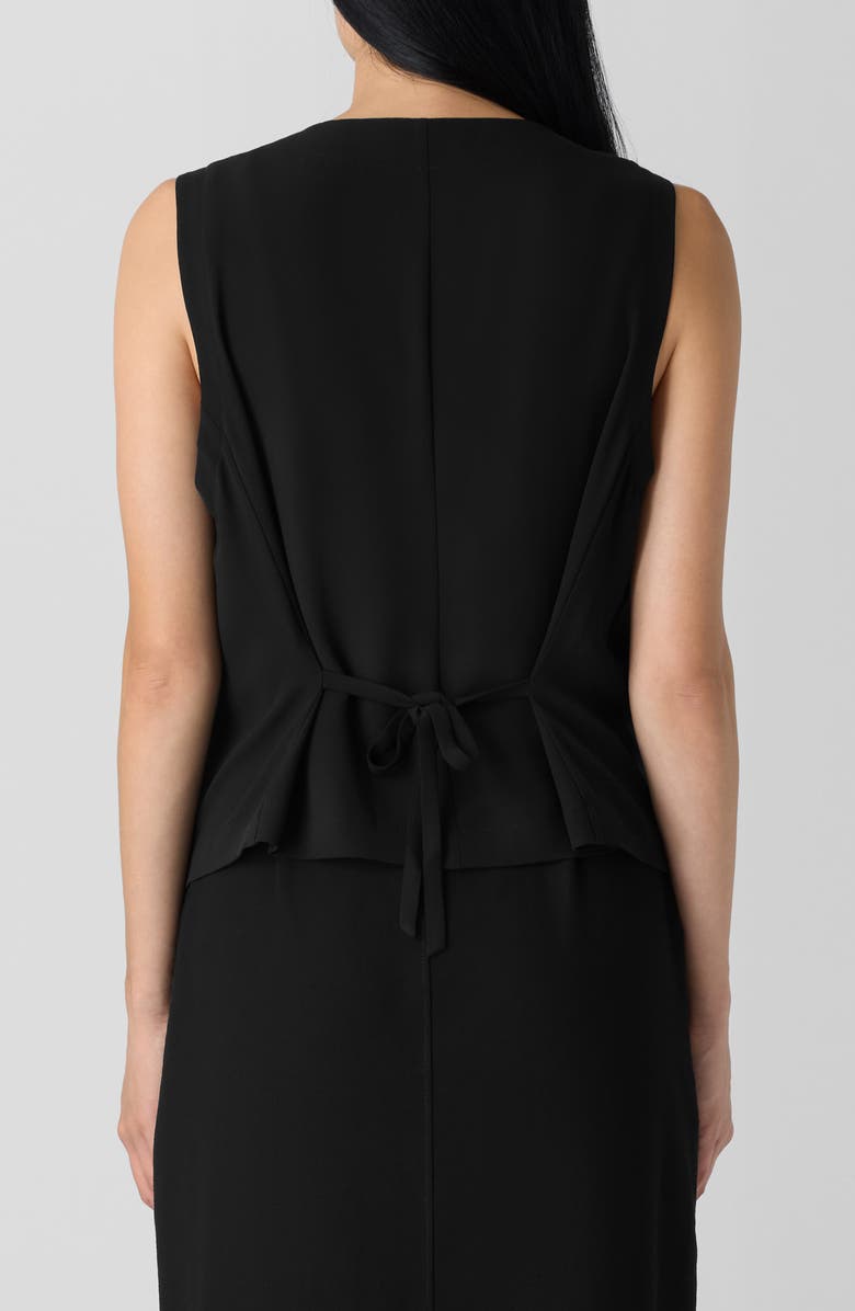 Eileen Fisher V-Neck Silk Vest, Alternate, color, Black