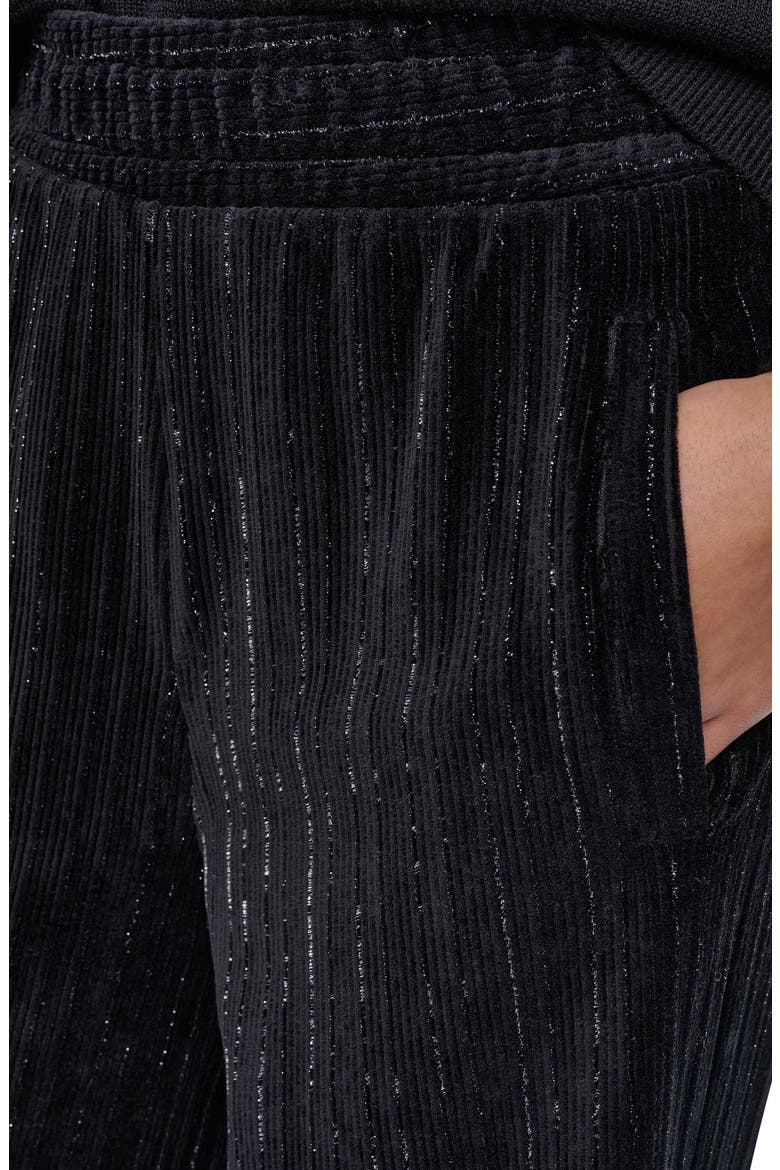 Metallic Velvet Wide Leg Pants, Alternate, color, BLACK