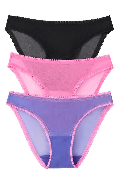 On Gossamer 3pk Gossamer Mesh Hip Bikini Underwear In Multi
