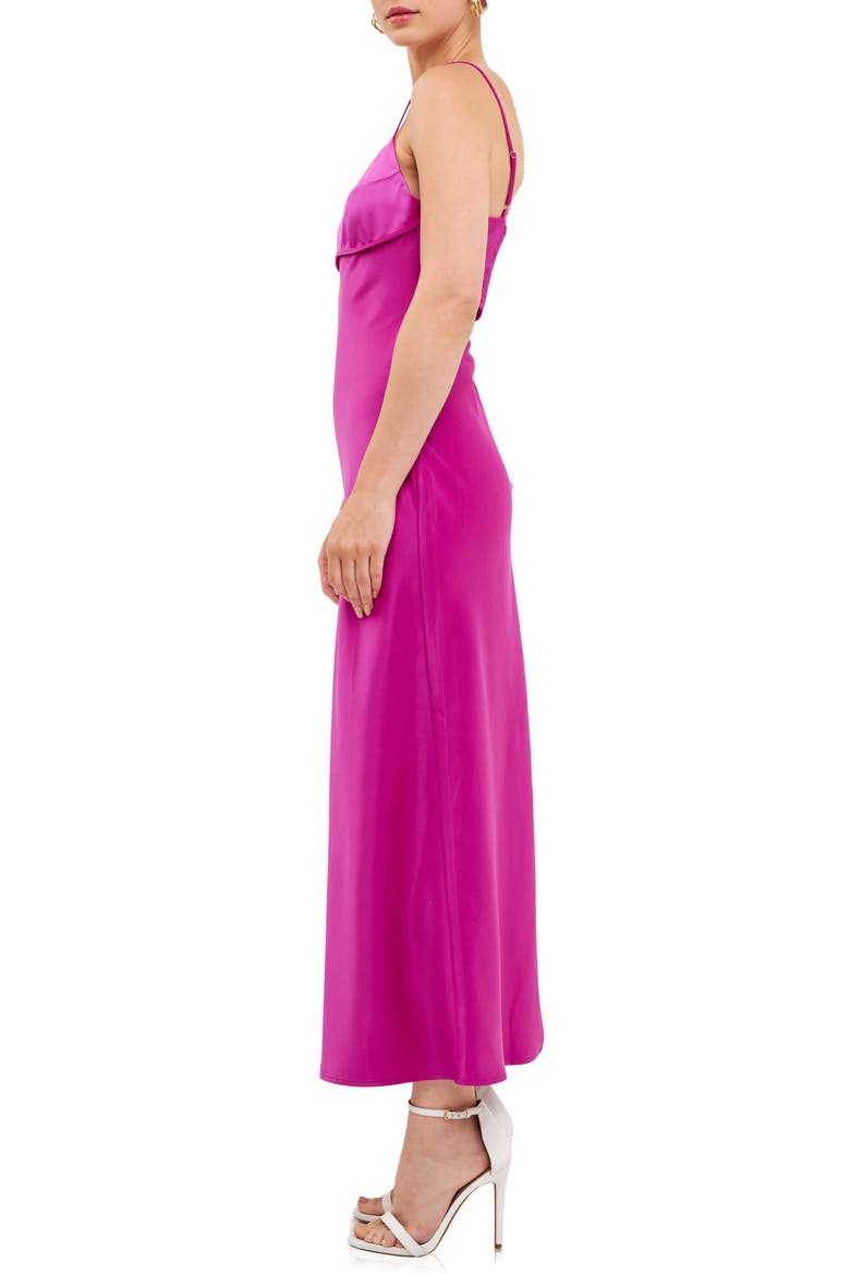 Cutout Back Satin Midi Dress, Alternate, color, ORCHID