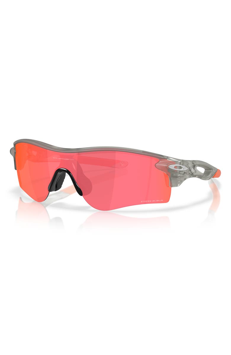 Oakley RadarLock<sup>®</sup> Path<sup>®</sup> 138mm Prizm<sup>™</sup> Polarized Wrap Shield Sunglasses, Alternate, color, Shiny Grey/ Coral
