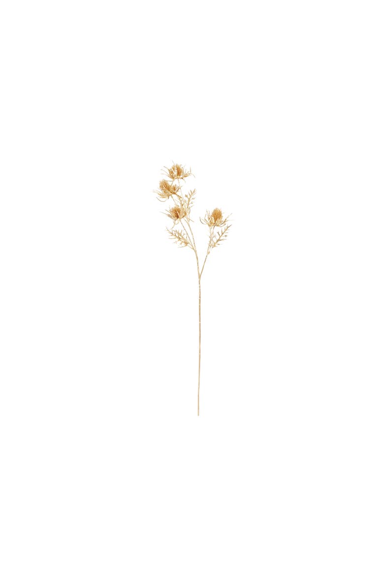 Thistle Stem with Glittered Polyethylene & Iron, Main, color, Gold
