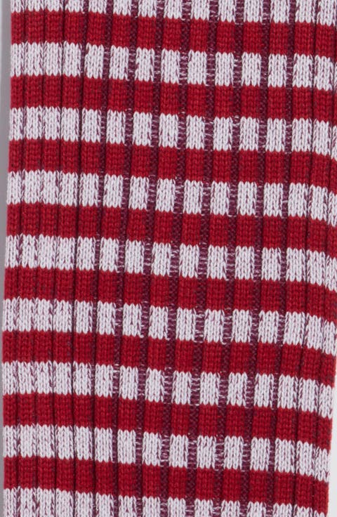 Stripe Rib Knit Scarf