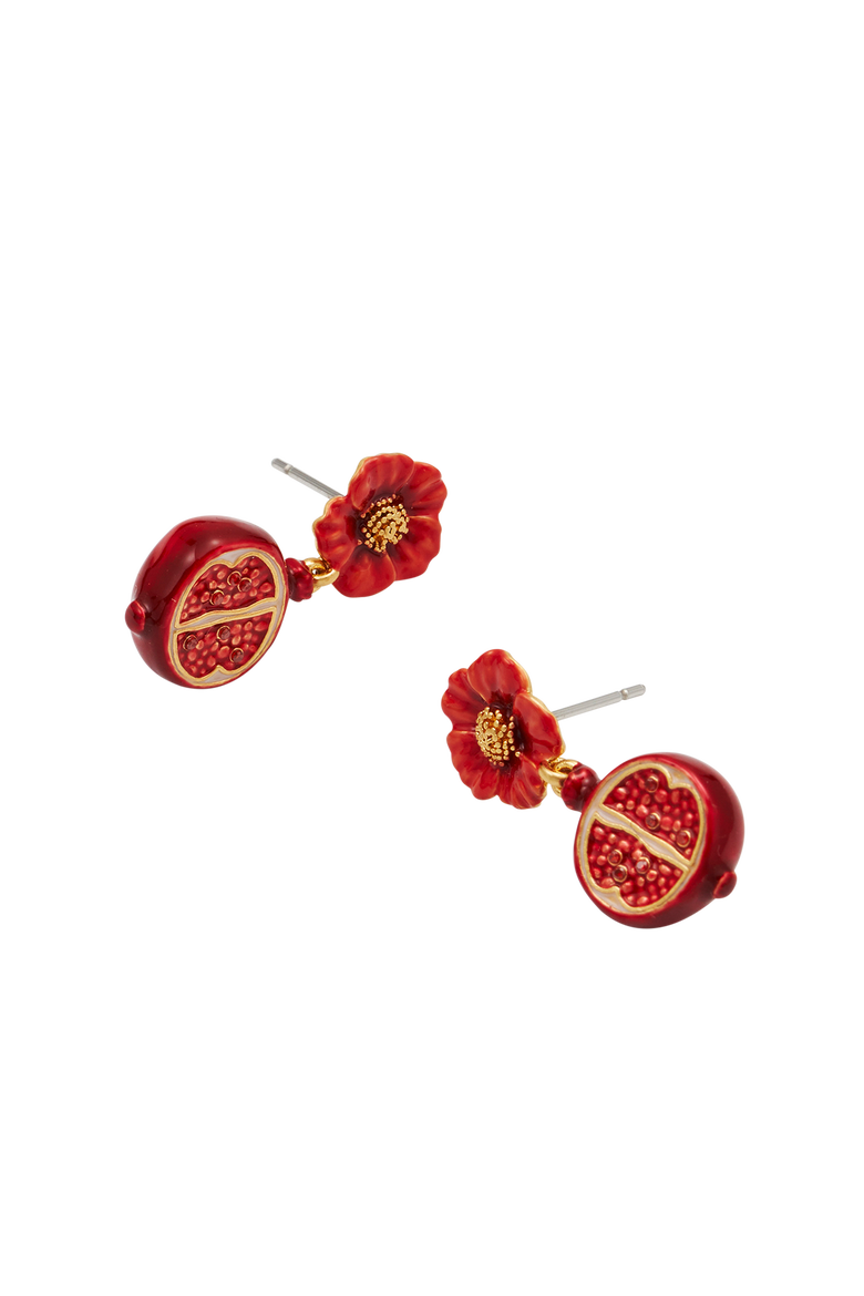 Blossom & Pomegranate Drop Earrings, Alternate, color, Gold