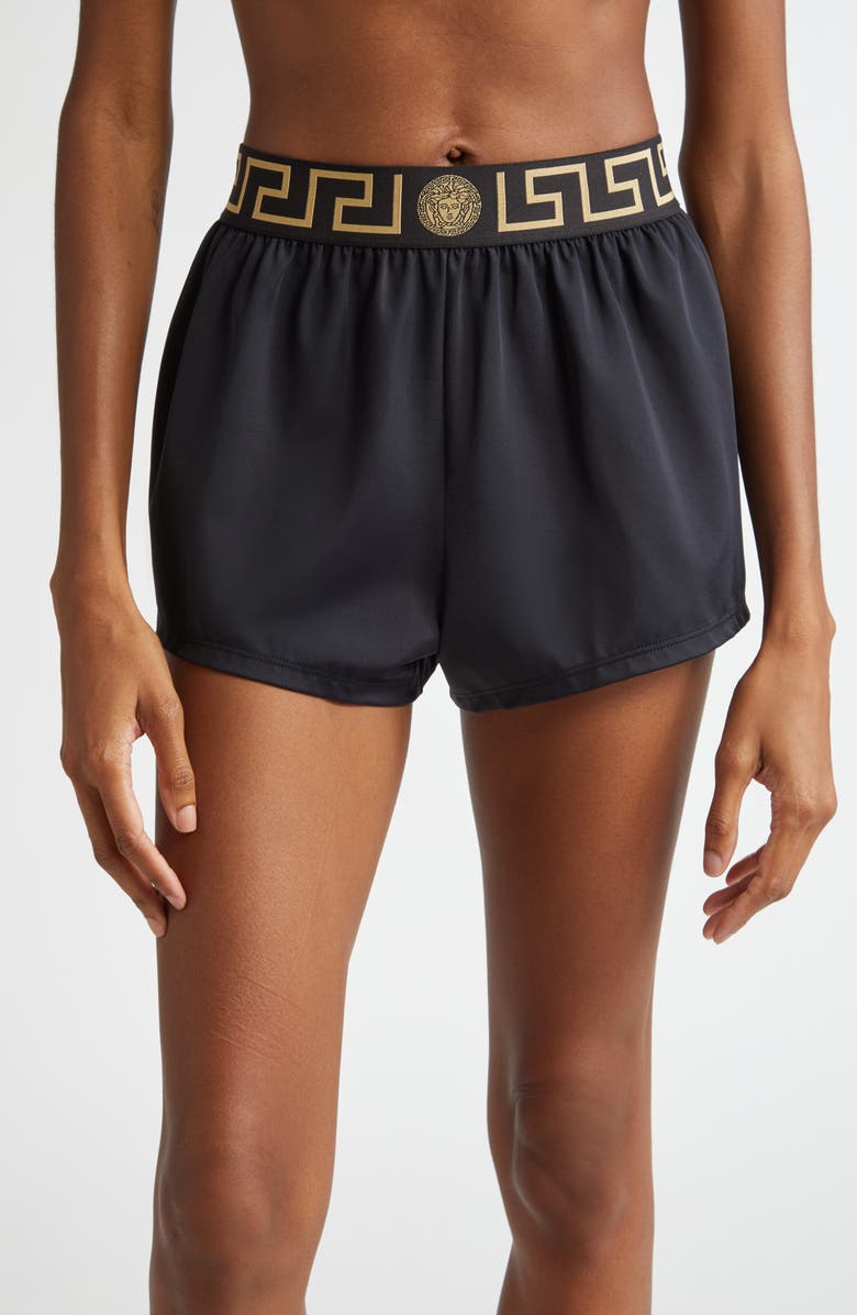 Versace Greca Silk Swim Shorts, Main, color, 