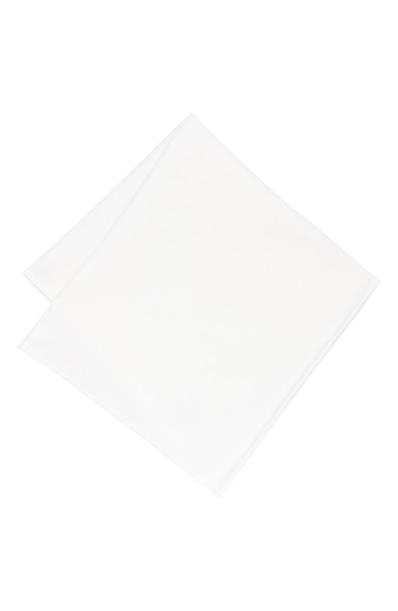 CONSTRUCT Solid Satin Pocket Square, Main, color, White