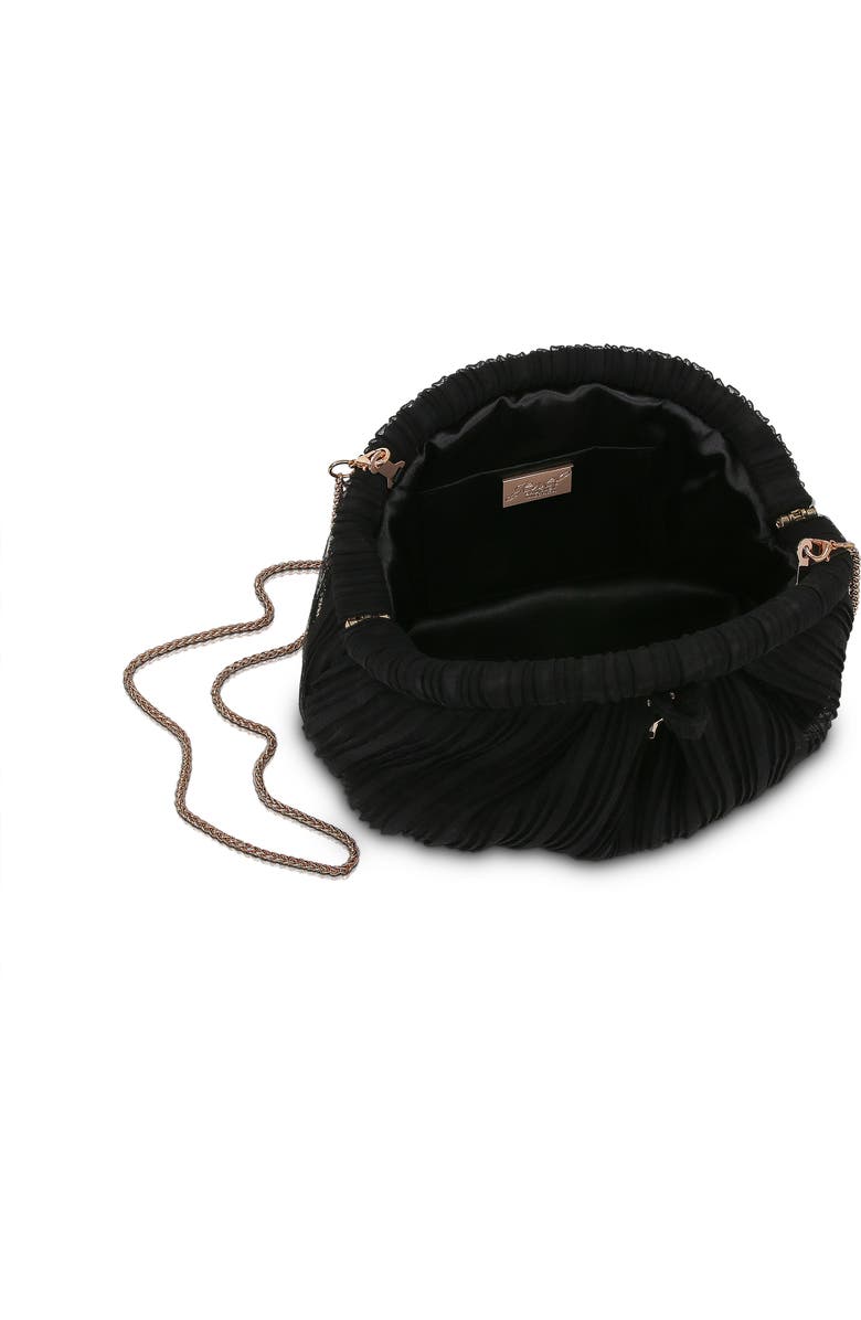 Jewel Badgley Mischka Vale Pleated Tulle and Satin Mini Pouch Clutch, Alternate, color,