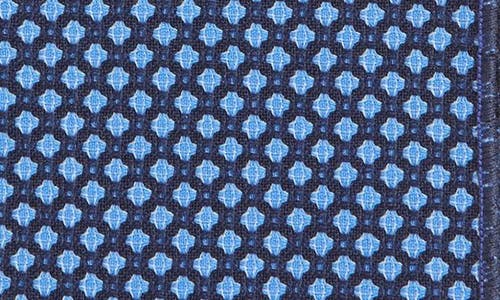 Clifton Wilson Diamond Jacquard Wool Pocket Square In Blue