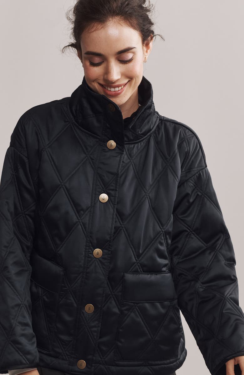 Rhone Dalston Water Repellent Quilted Jacket, Alternate, color, Black