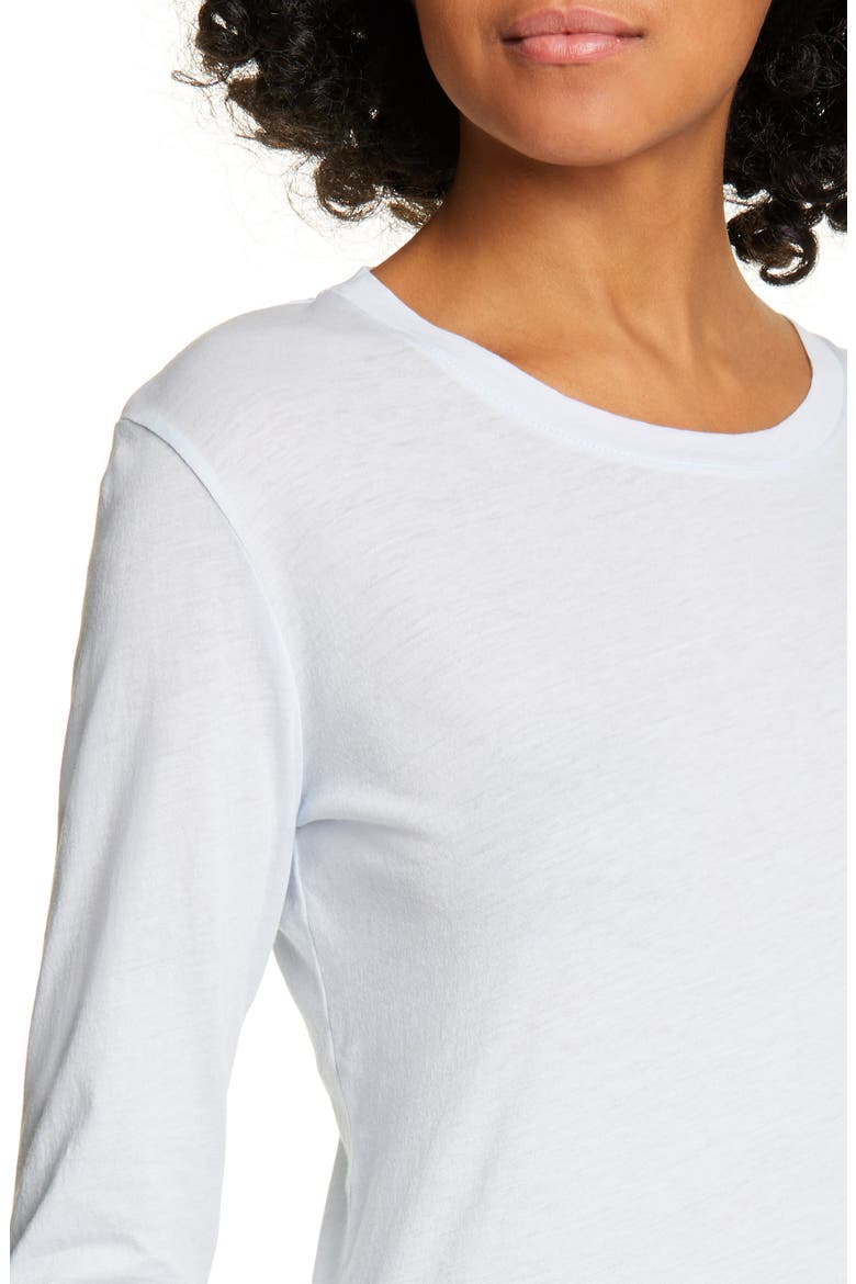 Essential Long Sleeve Pima Cotton Tee, Alternate, color, POWDER BLUE