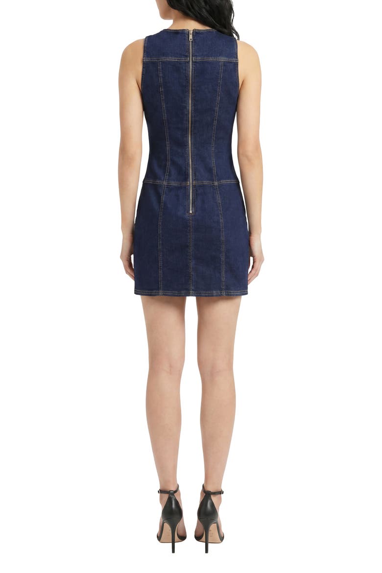 Sleeveless Denim Minidress, Alternate, color, DARK WASH