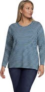 Lands' End Long Sleeve Cotton Interlock Crew T-shirt