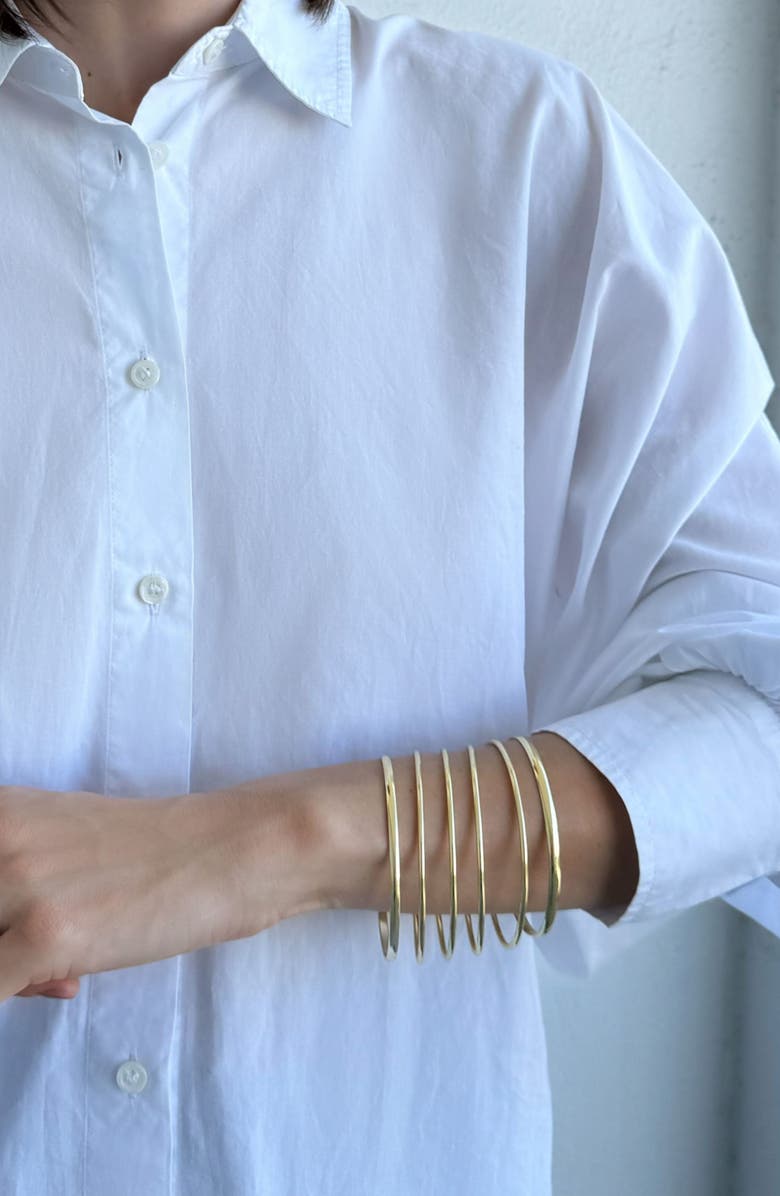 Adornia Set of 6 Thin Bangle Bracelets, Alternate, color, Gold