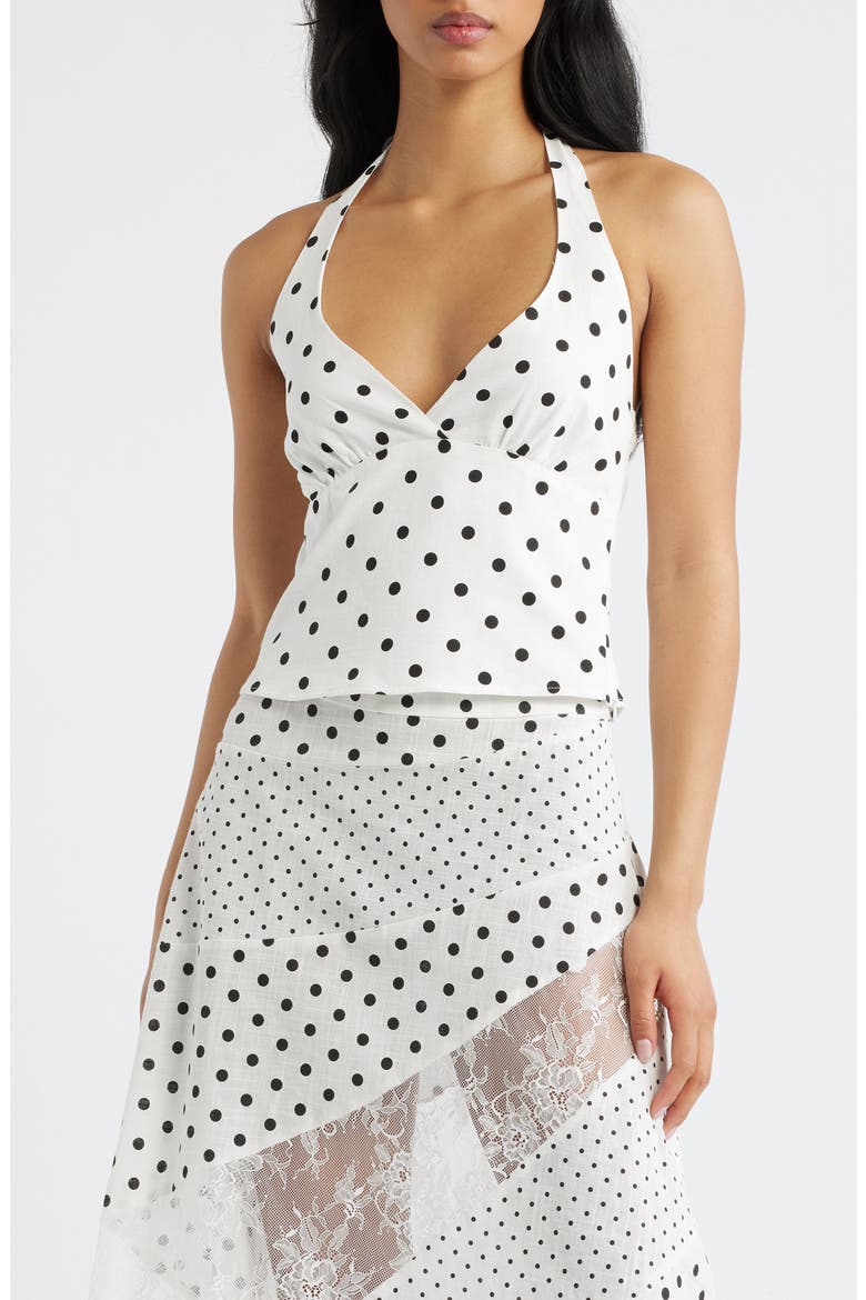 Alter of Love Polka Dot Halter Top, Main, color, WHITE POLKA DOT