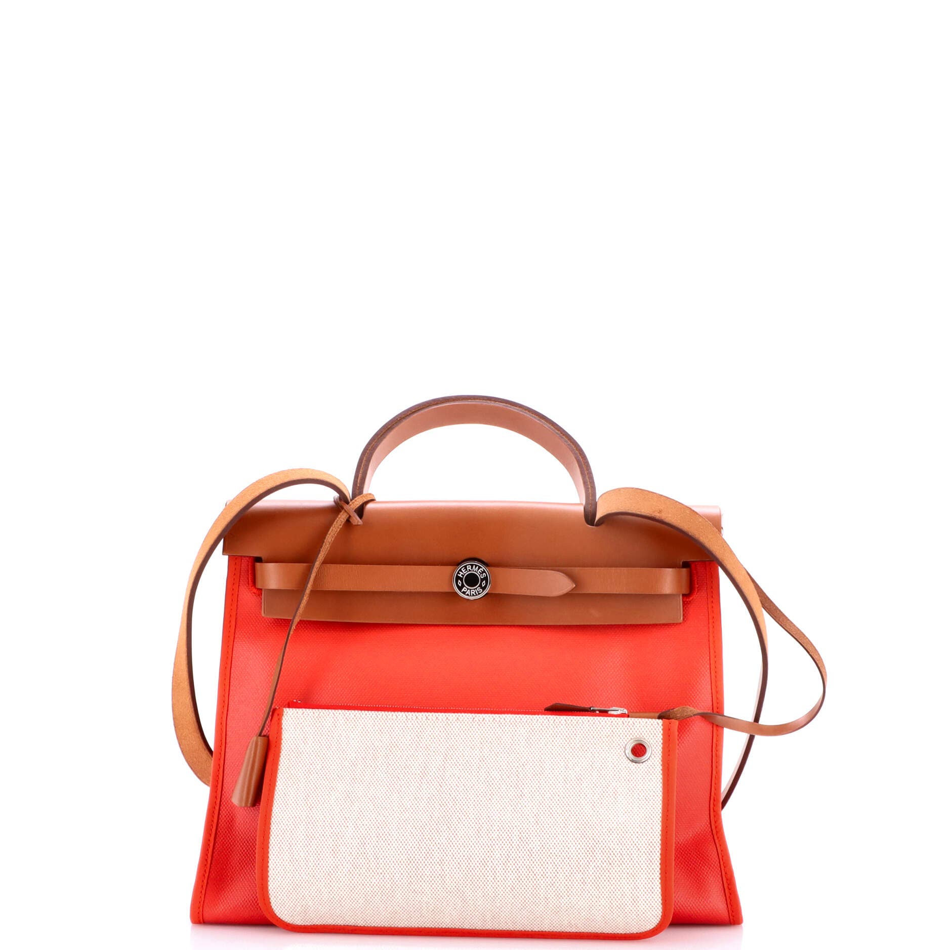 Herbag Zip Berline Vache Canvas and Leather 31, Alternate, color, Orange Poppy
