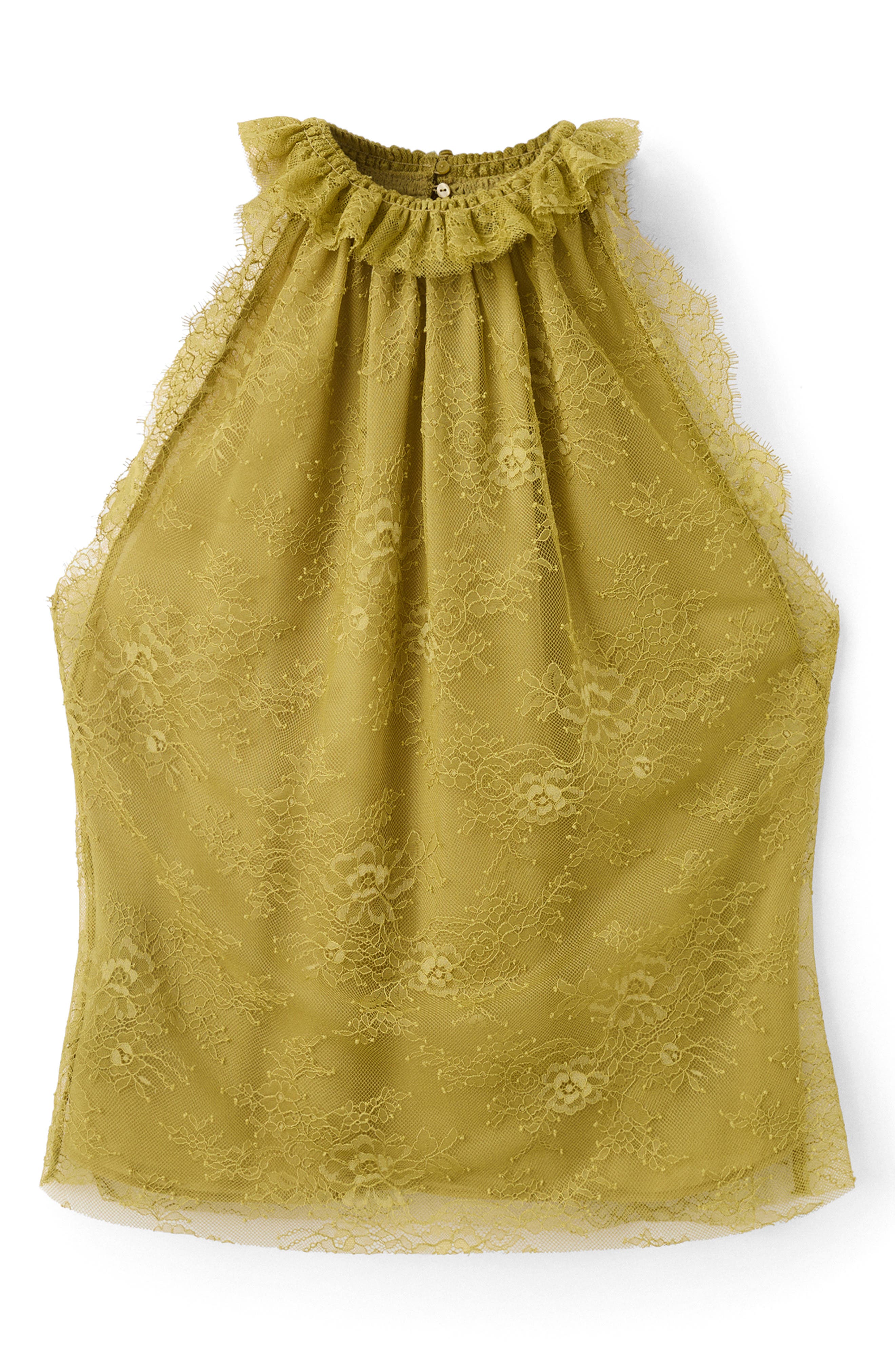 MANGO Ruffle Collar Lace Top