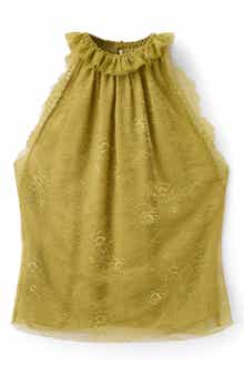 MANGO Ruffle Collar Lace Top