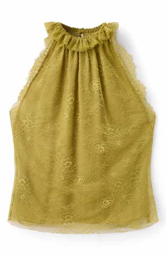 MANGO Ruffle Collar Lace Top