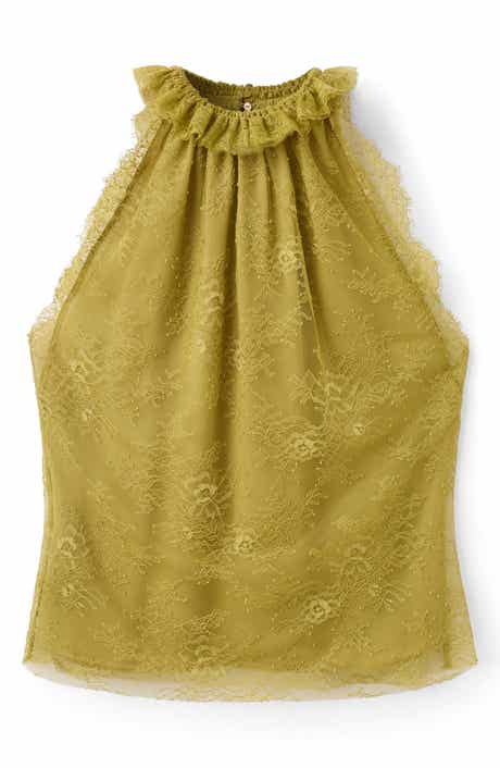 MANGO Ruffle Collar Lace Top